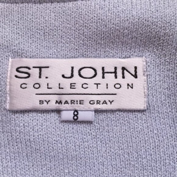 ST. JOHN COLLECTION knit jacket, blue, size 8 - Picture 6 of 12